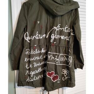 Brave Soul Hooded Utility Jacket Women's 12 Khaki Physics Theme Wearable Art